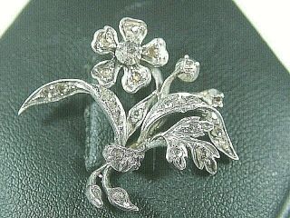 Very Rare Antique Georgian Silver & Rose Cut Diamond Flower Posy Circa 1830