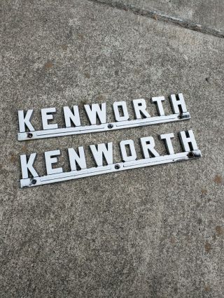 Vintage Kenworth Semi Truck Hood Side Emblem Set