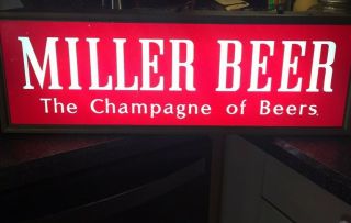 Vintage Miller High Life Lighted Sign Window Hanger Double Sided Sweet Advert.