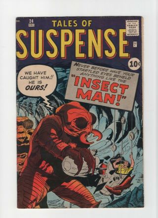 Tales Of Suspense 24 Fn 6.  0 Vintage Marvel Atlas Comic Insect Man Gold 10c