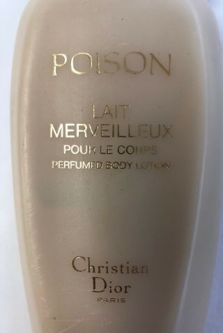 Christian Dior POISON 6.  8oz PERFUMED BODY LOTION Lait Merveilleux VINTAGE No Box 3