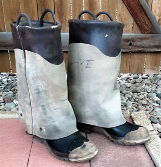 Vintage Top Notch Beacon Falls Siren Insulated Firefighters Turn - Out Hip Boots