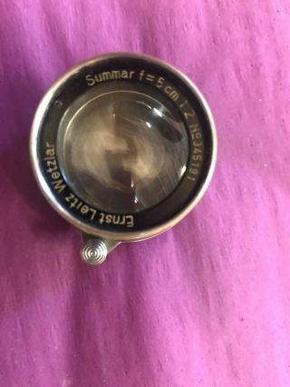 Vintage Leica Leitz Summar 5cm 1:2 Lens Screw Mount
