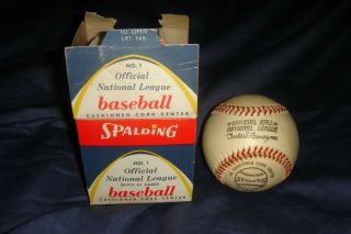 Vintage Charles Feeney Official Spalding National League Baseball W/box