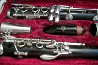 Vintage Wood Clarinet Paris France Silver Plated Keys " Melody Superior " 11647
