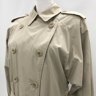 BURBERRYS ' Beige Classic Double Breasted Mac Trench Coat Vintage UK 12 R TH93340 2