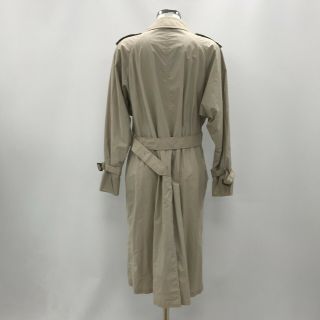 BURBERRYS ' Beige Classic Double Breasted Mac Trench Coat Vintage UK 12 R TH93340 4