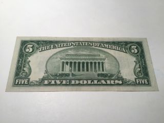 VINTAGE star 1934 - D $5 SILVER CERTIFICATE FIVE DOLLAR NOTE LINCOLN BLUE SEAL 3