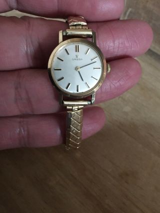 Vintage Ladies 9ct Yellow Gold Omega Watch