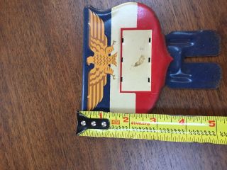 Vintage 1940 ' s Eagle - Red White And Blue Badge License Plate Topper - Ww2 5