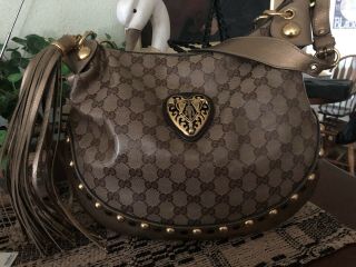 Gucci Crystal Coated Babouska Crest Hobo 100 Authentic Rare And