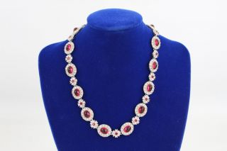 Stunning Vintage Ciner Ruby Paste Statement Collar Necklace (38.  5cm)