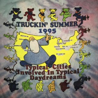 Grateful Dead Vintage 1995 Summer Tour Shirt XL Jerrys Last Tour Back Graphic 6