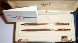 Vintage Cross 14K Gold Filled Classic Century Ballpoint Pen & Mechanical Pencil 2