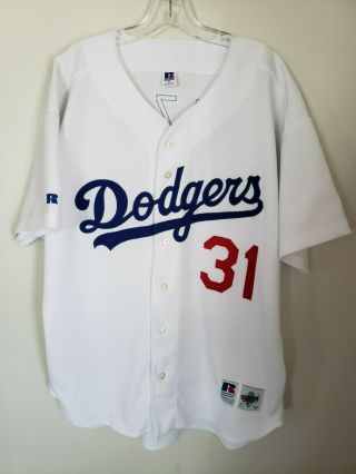 Rare Vintage 90s Russell La Los Angeles Dodgers Mike Piazza 31 Jersey Men 52 2xl