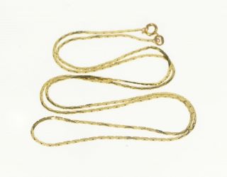 14k 1.  1mm Geometric Pressed Link Fashion Chain Necklace 20 " Yellow Gold 23