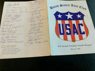 Vintage 1959 3rd Annual Usac National Awards Banquet Program Signed By 42 Wow