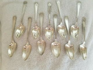 Set Of (11) Vintage Gorham Sterling Silver Monogrammed Teaspoons.  Pat.  1913