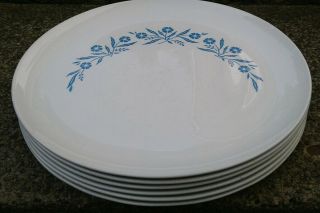 6 Vintage Centura Cornflower Blue 10 " Dinner Plates Corningware Corning Pyrex