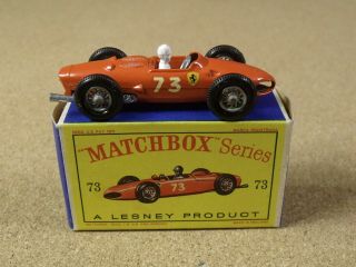 Old Vintage Lesney Matchbox 73 Ferrari F1 Racing Car Box