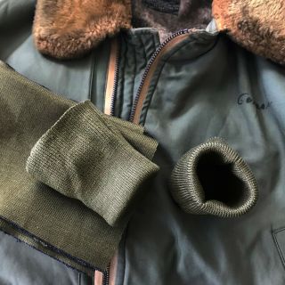 Vtg Knitted Cuff Waistband Collar Set Ma1 L2b B - 15 Usn Military Flight Jacket