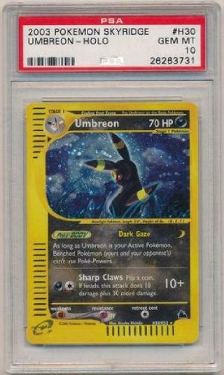 Umbreon - H30/h32 - Psa Gem 10 - Holo Rare (skyridge) - Pokemon Card Rk6