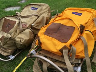 Pair Vintage Jansport External Frame Backpacks Large Hiking Camping Rad