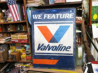 Vintage Valvoline 34x24 Double Sided Metal Sign We Feature Service Station Gas