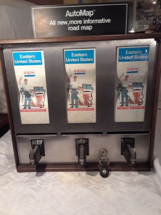 vintage coin operated gas station MAP MACHINE W/KEY 2