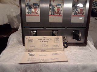 vintage coin operated gas station MAP MACHINE W/KEY 3