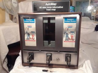 vintage coin operated gas station MAP MACHINE W/KEY 6