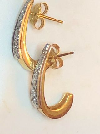 ESTATE VINTAGE 14K GOLD NATURAL DIAMOND EARRINGS MADE IN MEXICO J HOOK 7