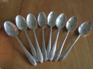 Gorham Sterling Silver Set Of 8 Teaspoons,  Lyric Pattern,  5 3/4 " Long,  206 Grams