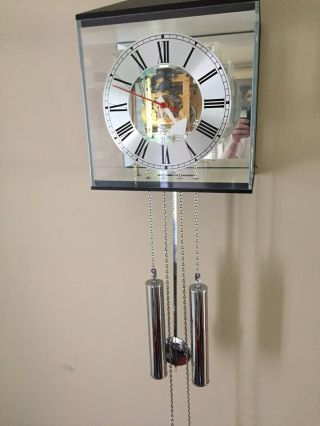 Howard Miller Vintage Pendulum Chime Wall Clock In Lucite