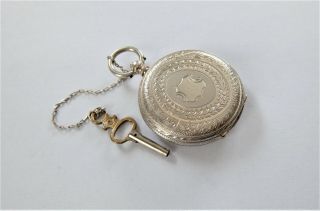 1882 SILVER CASED CYLINDER POCKET WATCH / FOB WATCH DF&CO IN ORDER 5