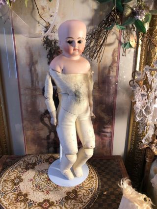 Gorgeous Antique German Closed Mouth Shoulder Head Doll.  Body 3