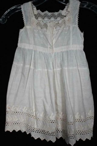 VERY RARE ANTIQUE EDWARDIAN ERA CHILD ' S COTTON EMBROIDERED DRESS 24 MONTHS 3