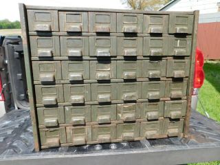 Rare Vintage Industrial Parts Cabinet 36 Drawers Garage Shop Tool Box Storage