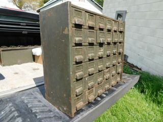 rare vintage industrial parts cabinet 36 drawers garage shop tool box storage 2