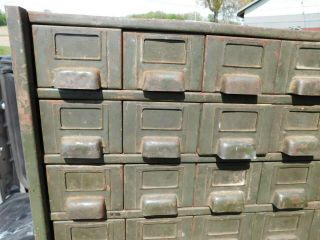 rare vintage industrial parts cabinet 36 drawers garage shop tool box storage 7