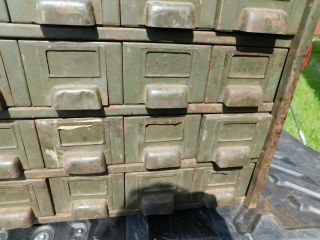 rare vintage industrial parts cabinet 36 drawers garage shop tool box storage 9