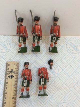 5 X Vintage Lead Toy Soldiers For Spares (24)
