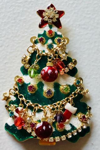Signed Lunch At The Ritz Christmas Tree Brooch Pin - Gorgeous Latr2go