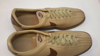 Nike Swoosh Mens Shoes Size 9 Vintage Bowling Sneakers 80 ' s Tan Brown 3