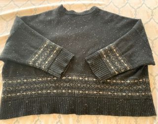 Eskandar Wool Sweater Vintage Black Cashmere Size Large Bat Wing Winter Pullover
