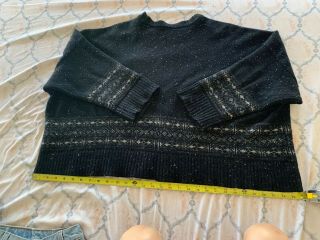 Eskandar Wool Sweater Vintage Black Cashmere Size Large Bat Wing Winter Pullover 4