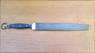 FINE Antique F.  DICK Germany Balkan Chef Knife Sharpening Steel w/Brass Mounts 12