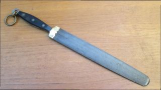 Fine Antique F.  Dick Germany Balkan Chef Knife Sharpening Steel W/brass Mounts