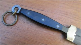 FINE Antique F.  DICK Germany Balkan Chef Knife Sharpening Steel w/Brass Mounts 4