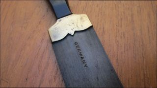 FINE Antique F.  DICK Germany Balkan Chef Knife Sharpening Steel w/Brass Mounts 9